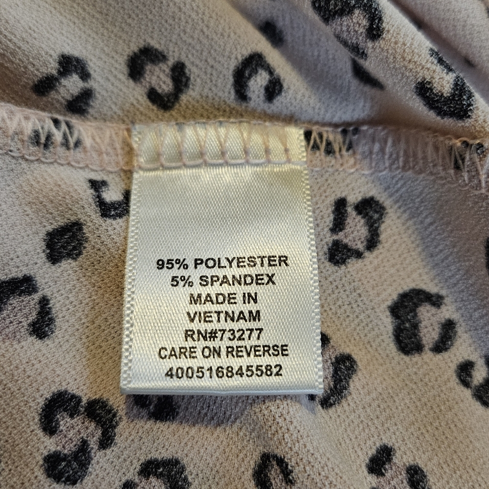 Elle Pink Leopard Print Women's Top - Size Large - Picture 4 of 5